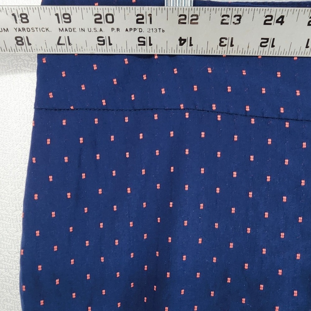 Attyre 14 Blue Dotted Crop Pants Strappy Rhinestone Hem Career Work Business - Picture 6 of 9